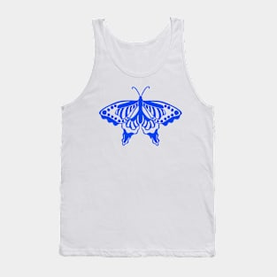 Blue Butterfly Lines Tank Top